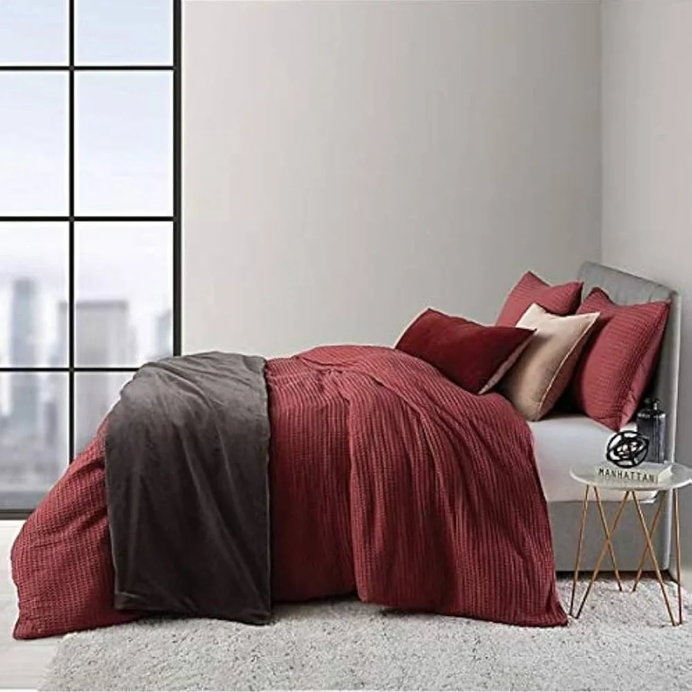 Olivia & Oliver Waffle Duvet Cover Set in Twin size.